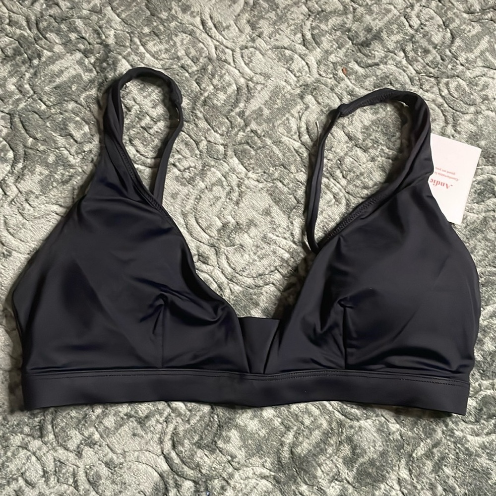 Andie Black Triangle Bikini Top